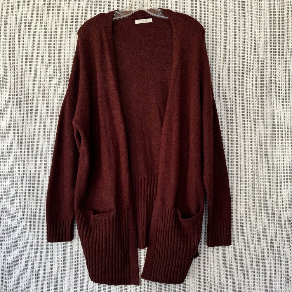 Active USA Open Front Cardigan Sweater w/ Pockets size large